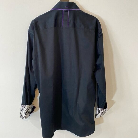 Bertigo High End Modern fit Design Black and Purple 100% Cotton Wide Cuffs XXL - Picture 16 of 16